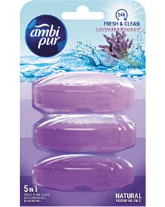 Toiletblok navulling Ambi Pur lavendel en rozemarijn 3 x 55 ml