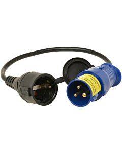 CEE-stekker verloopkabel 0,3m PVC industrie verloop