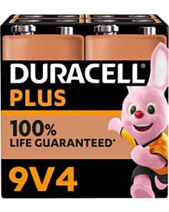 Duracell Plus 9V batterijen (4)