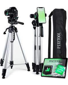 Camera statief 170cm met smartphone houder Pixetool grijs