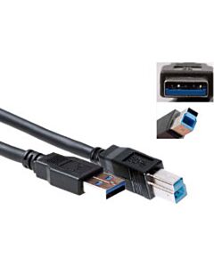 USB 3.0 printerkabel 3 meter USB A-B zwart