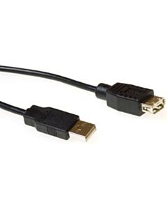 USB A 2.0 verlengkabel 0,5 meter zwart